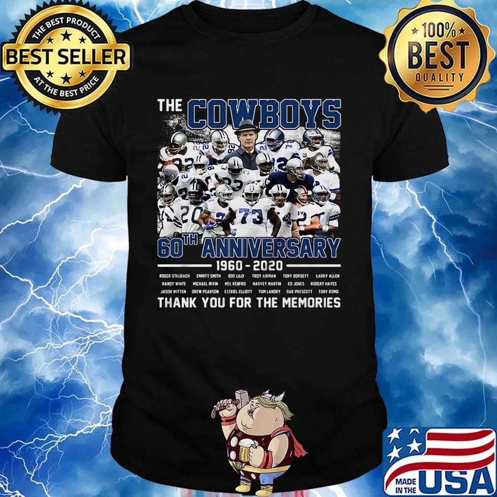 The dallas cowboys 60th anniversary 1960 2020 thank you for the memories stars shirt