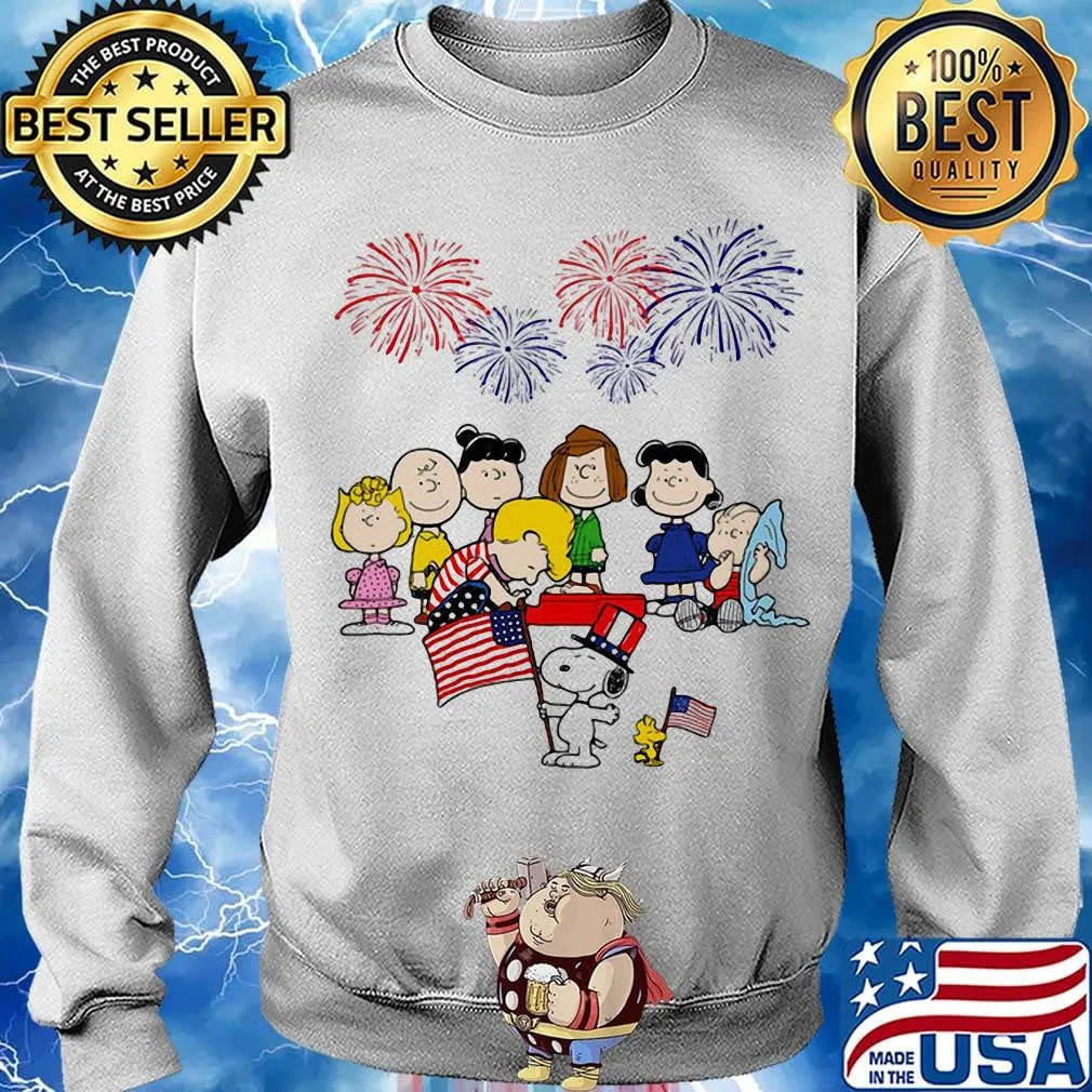 The peanuts american flag firework happy 4th of july independence day s Sweater