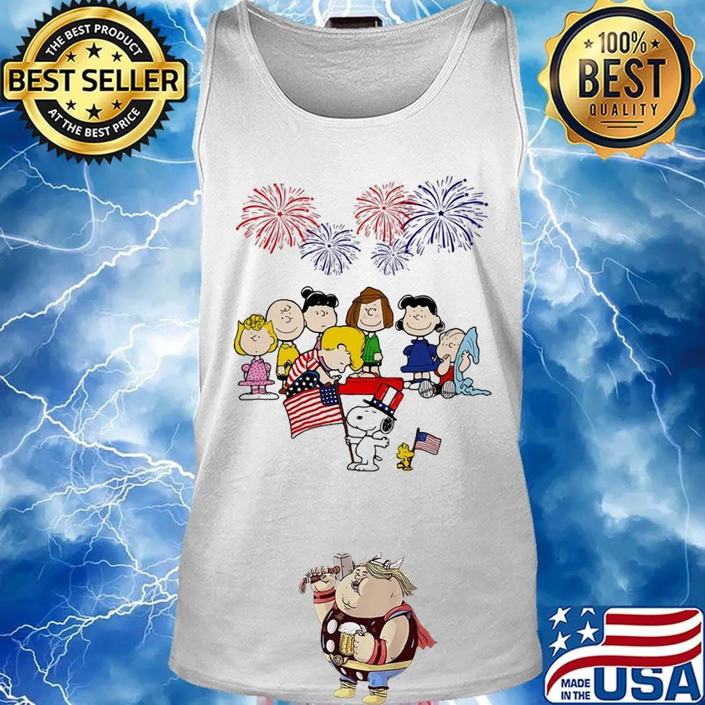 The peanuts american flag firework happy 4th of july independence day s Tank top