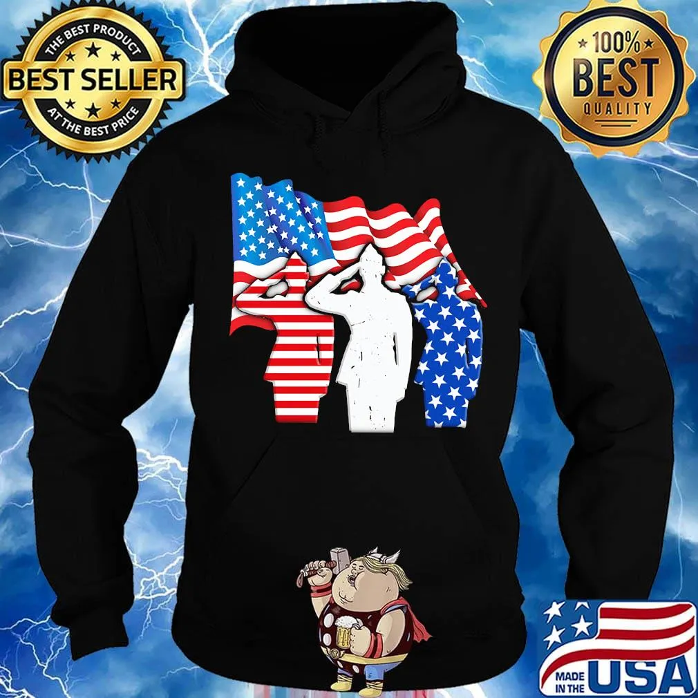 The Soldier Salutes American Flag Independence Day Shirt Hoodie
