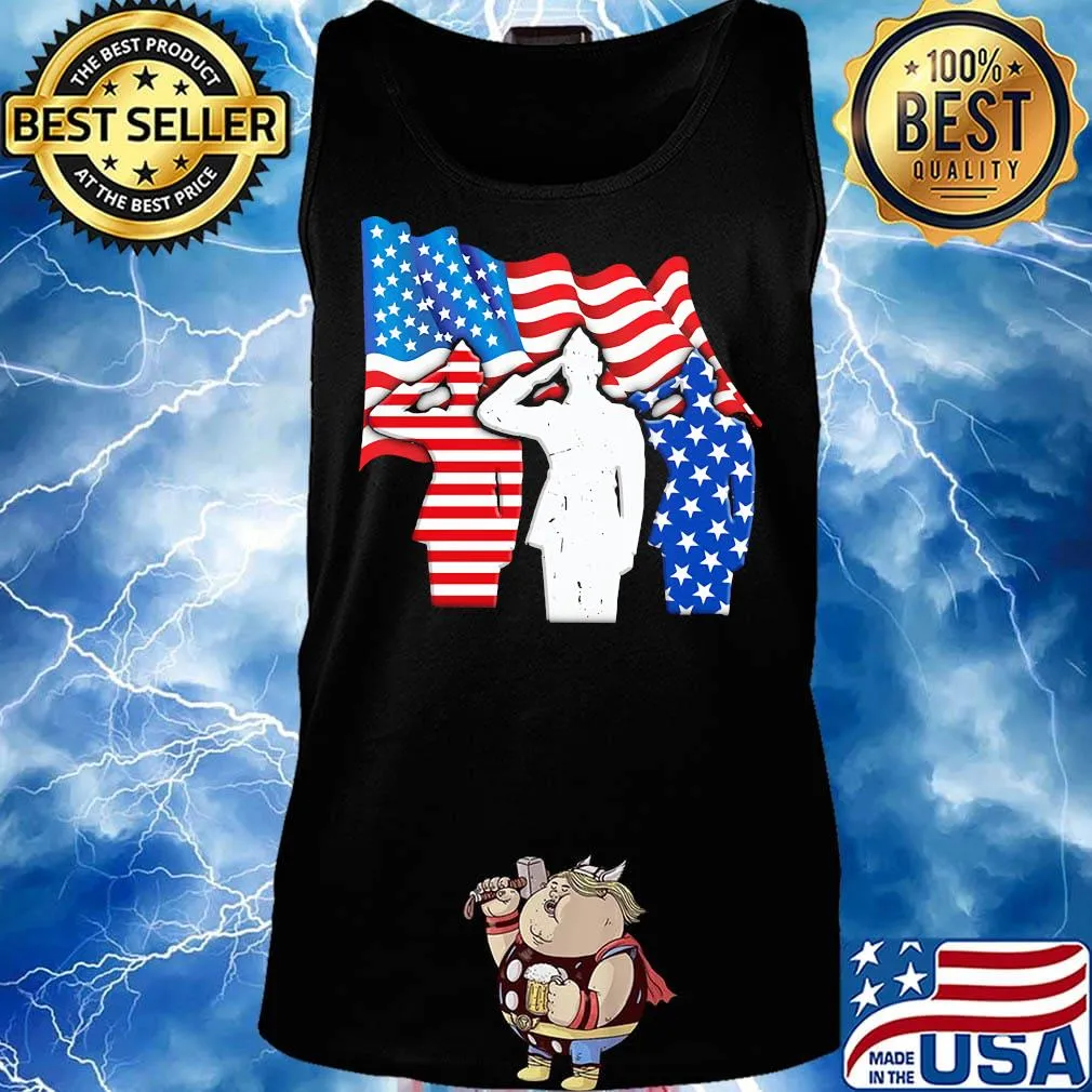 The Soldier Salutes American Flag Independence Day Shirt Tank top
