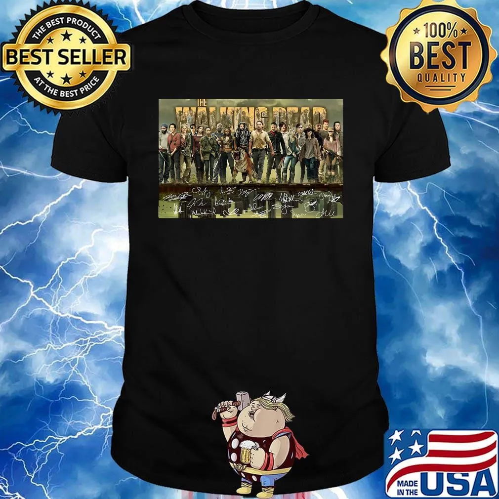 The walking dead film characters signatures shirt