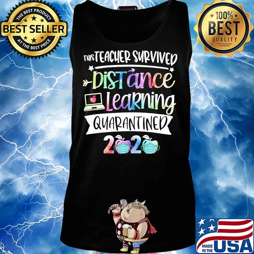 This teacher survived distance learning quarantined 2020 apple mask s Tank top