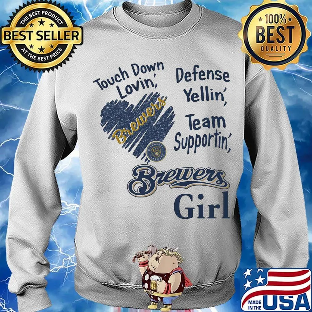 Touch down lovin defense yellin team supporting brewers girl heart s Sweater