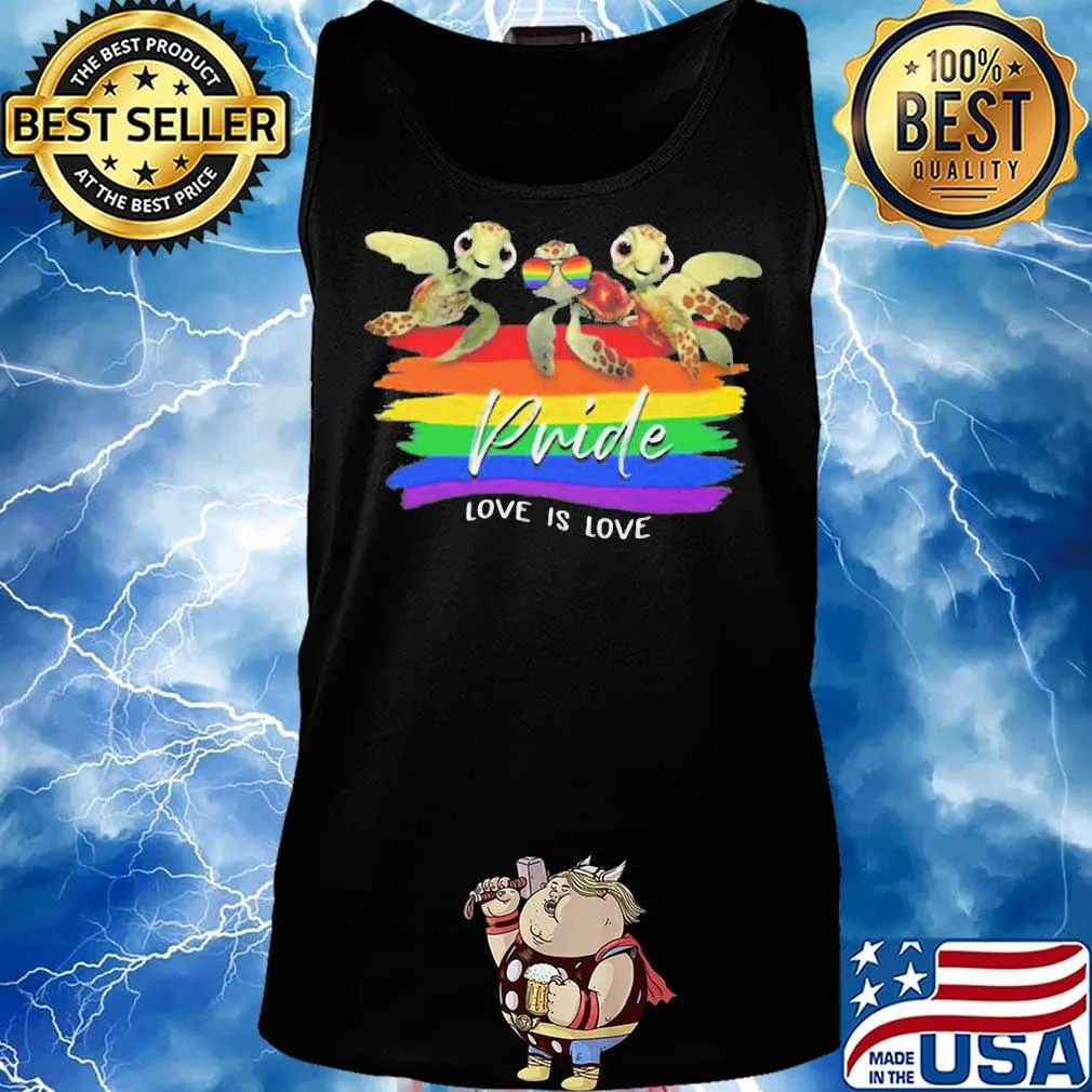 Turtle LGBT Pride Rainbow Love Is Love Shirt Tank top