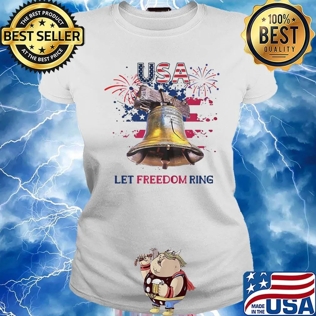Usa let freedom ring firework america 4th of july independence day s Ladies tee