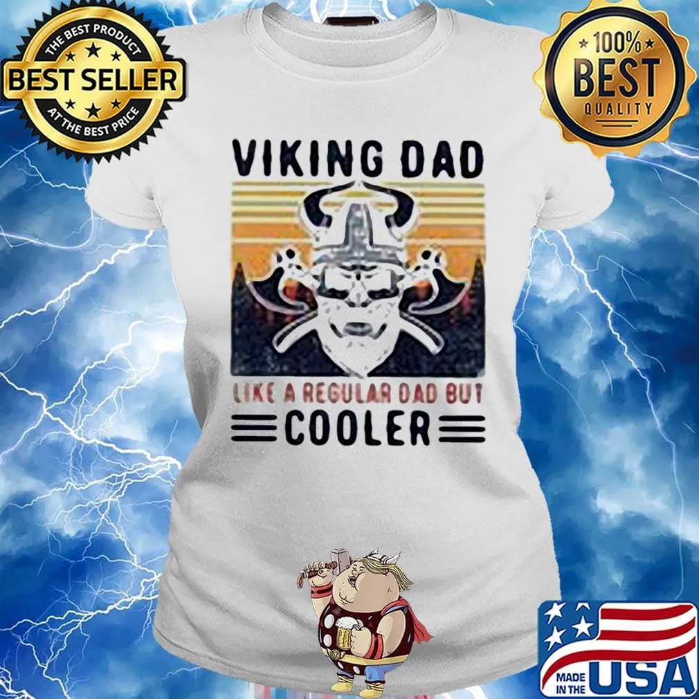 Viking dad like a regular dad but cooler skull vintage retro s Ladies tee