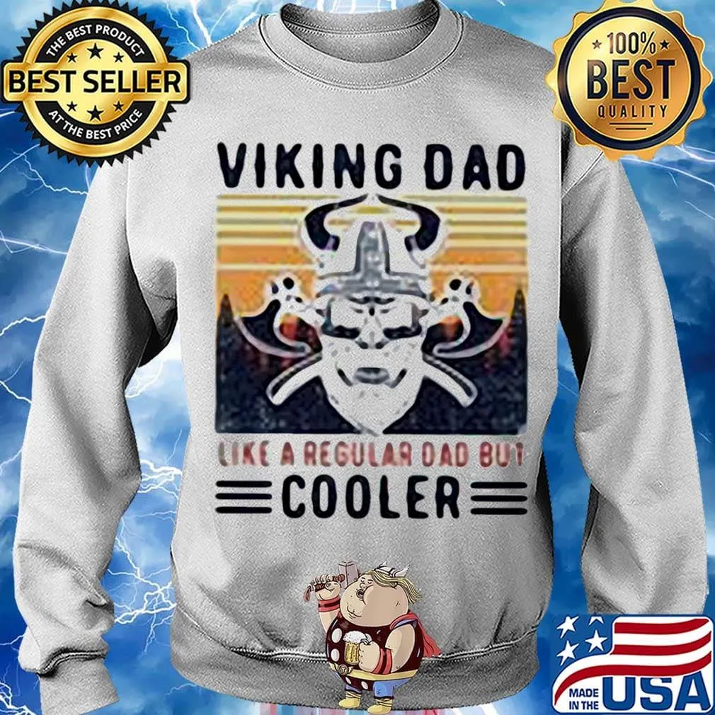 Viking dad like a regular dad but cooler skull vintage retro s Sweater