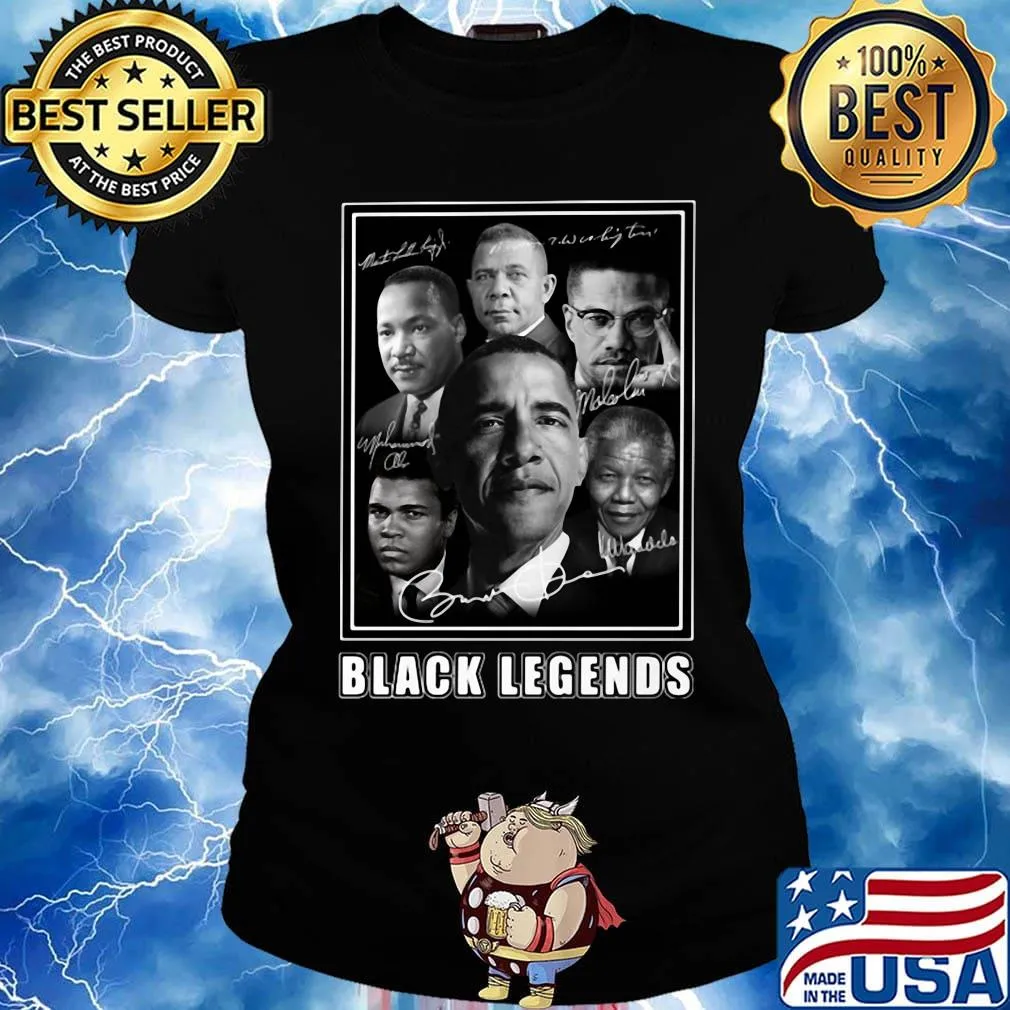 Vintage black history legends characters signatures s Ladies tee