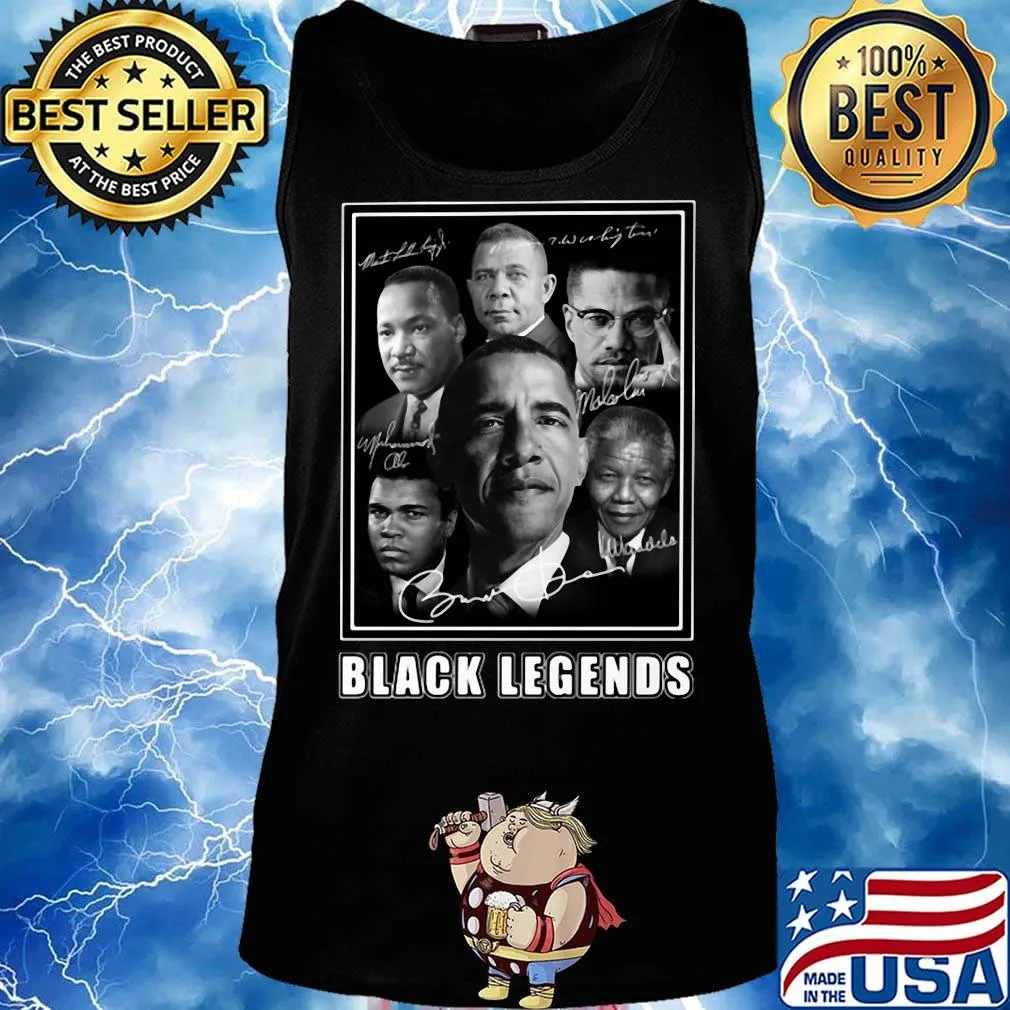 Vintage black history legends characters signatures s Tank top