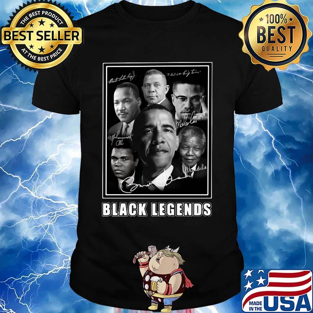 Vintage black history legends characters signatures shirt