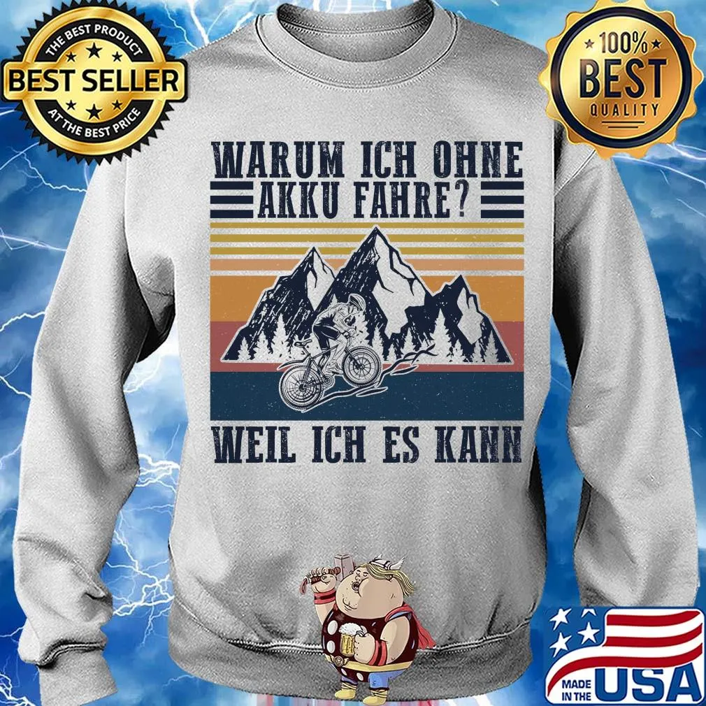 Warum ich ohne akku fahre weil ich's kann bicycling vintage s Sweater