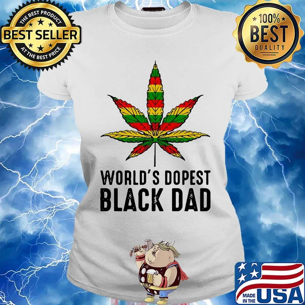 Weed world's dopest black dad happy father's day s Ladies tee