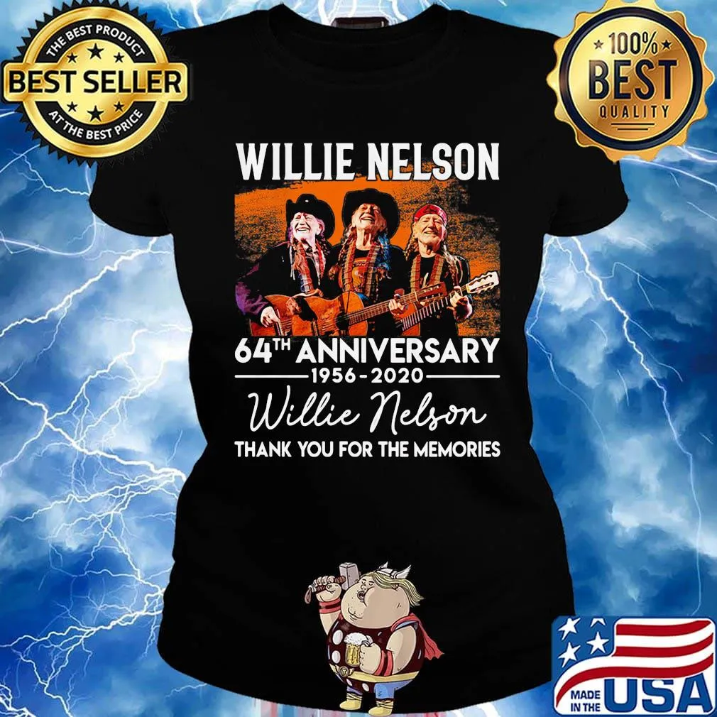 Willie nelson 64st anniversary 1956 2020 thank you for the memories signatures s Ladies tee