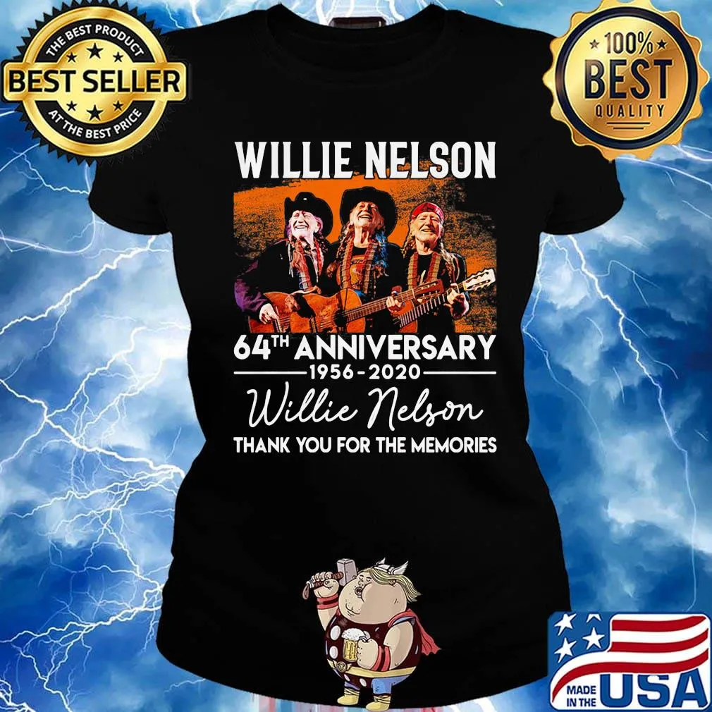 Willie nelson 64th anniversary 1956 2021 thank you for the memories signatures s Ladies tee