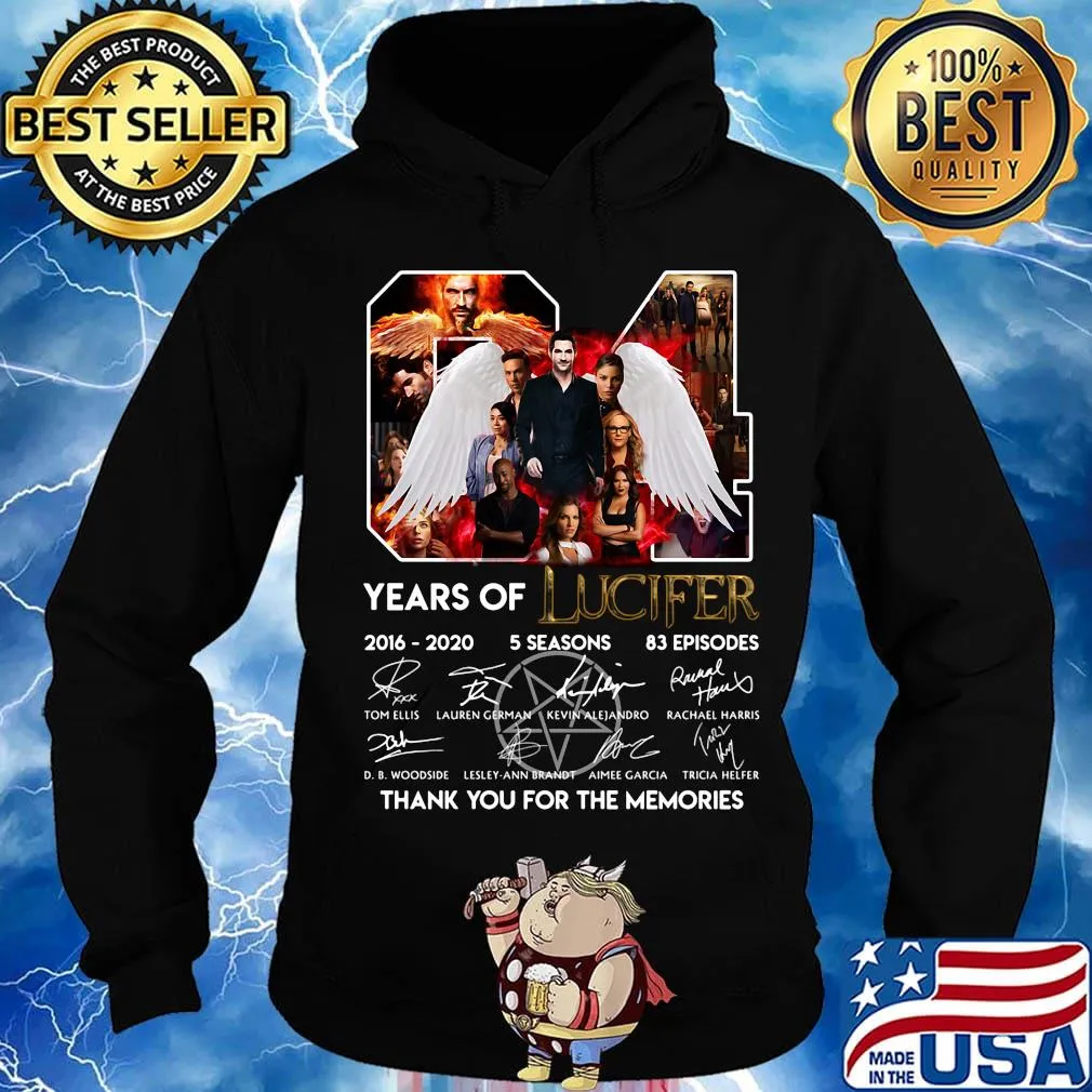 04 years of lucifer 2016 2020 5 seasons 83episodes thank you for the memories signatures s Hoodie