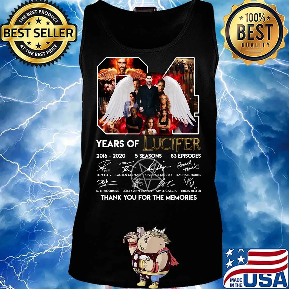 04 years of lucifer 2016 2020 5 seasons 83episodes thank you for the memories signatures s Tank top