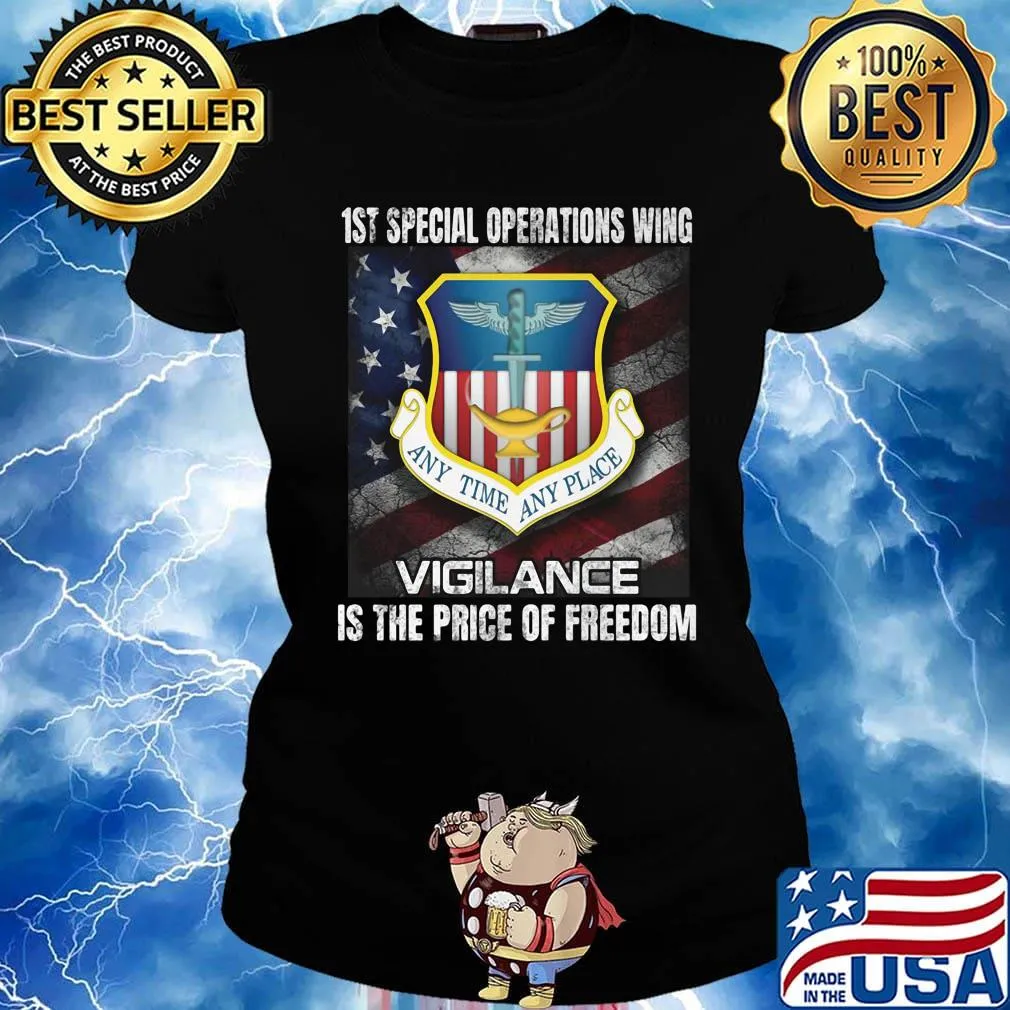 1st special operations wing vigilance is the price of freedom american flag independence day s Ladies tee