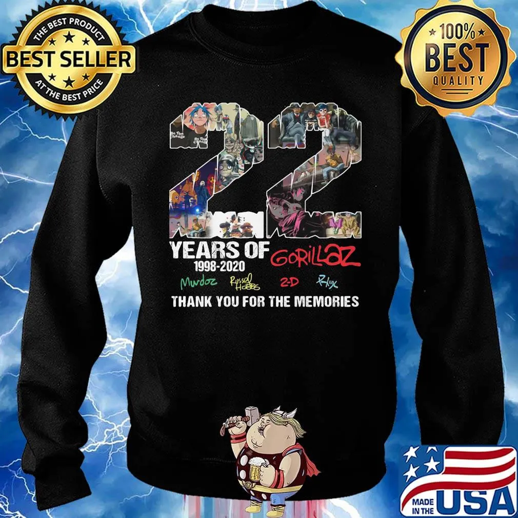 22 years of 1998 2020 gorillaz thank you for the memories signatures s Sweater