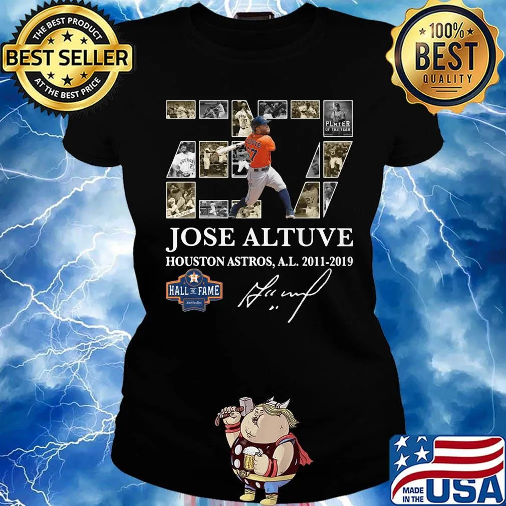 27 jose altuve houston astros al 2011 2019 signature s Ladies tee