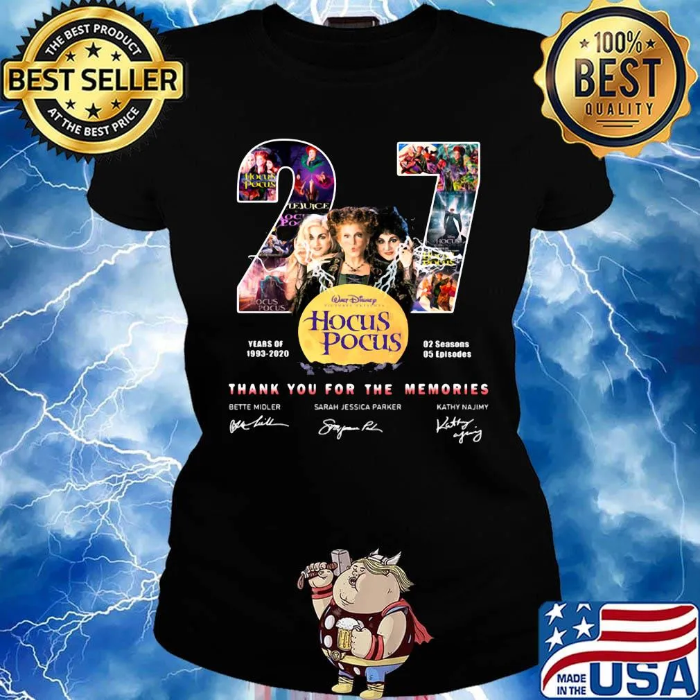 27 years of 1993 2020 02 seasons 05 episodes hocus pocus thank you for the memories signatures s Ladies tee