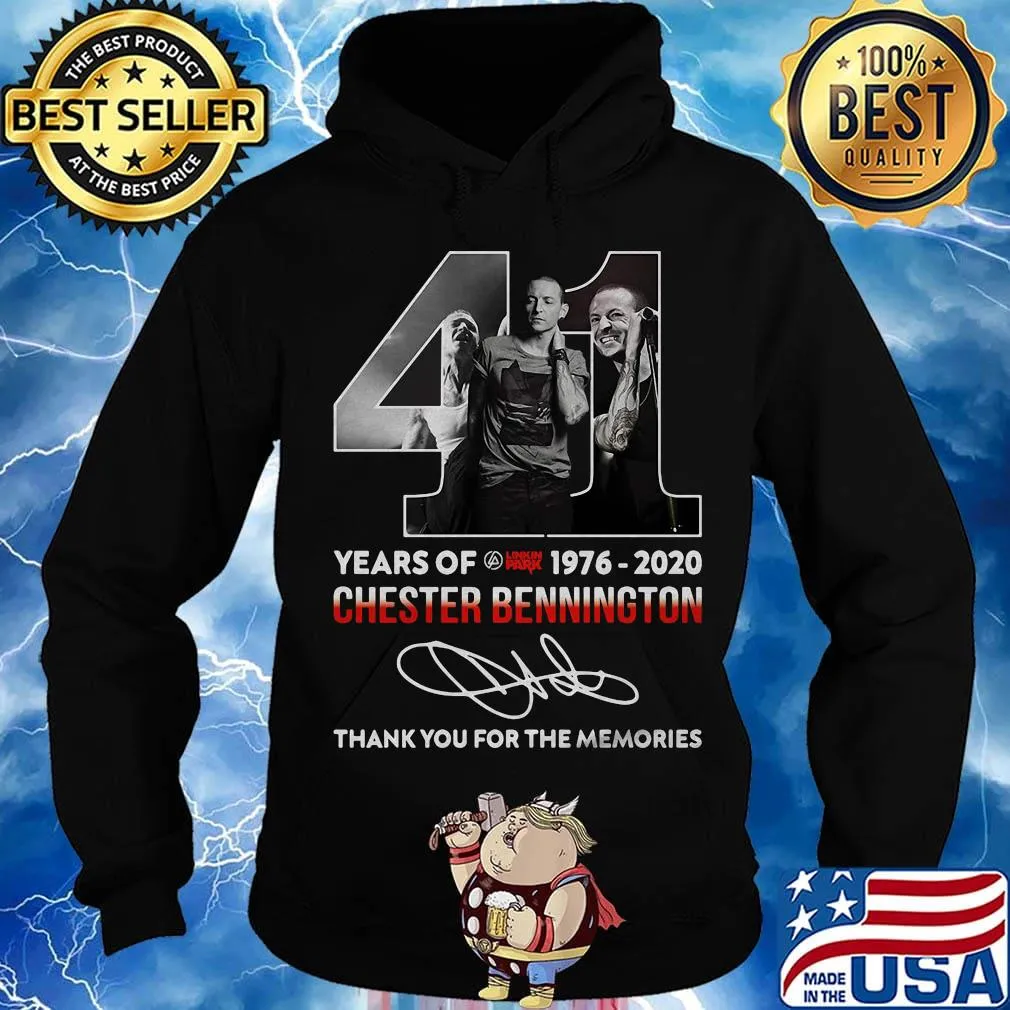 41 years of 1976 2020 chester bennington thank you for the memories signature s Hoodie