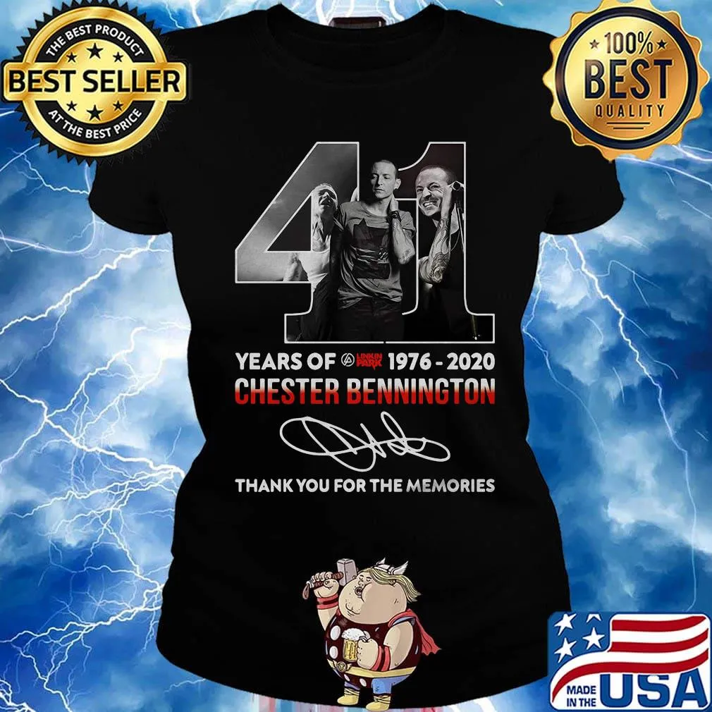 41 years of 1976 2020 chester bennington thank you for the memories signature s Ladies tee