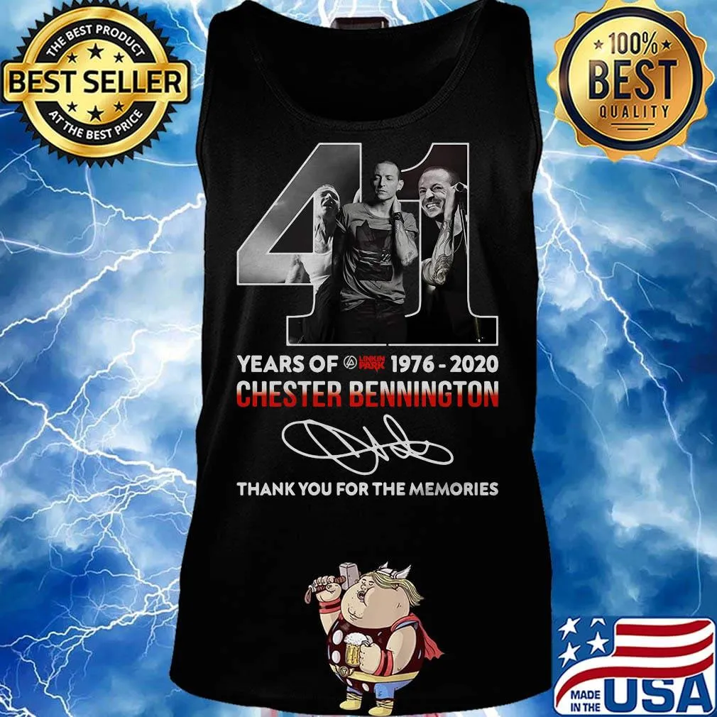 41 years of 1976 2020 chester bennington thank you for the memories signature s Tank top