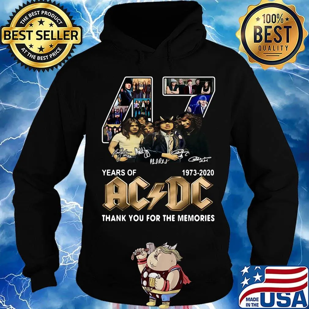 47 years of 1973-2020 AC DC Thank you for the memories signature s Hoodie