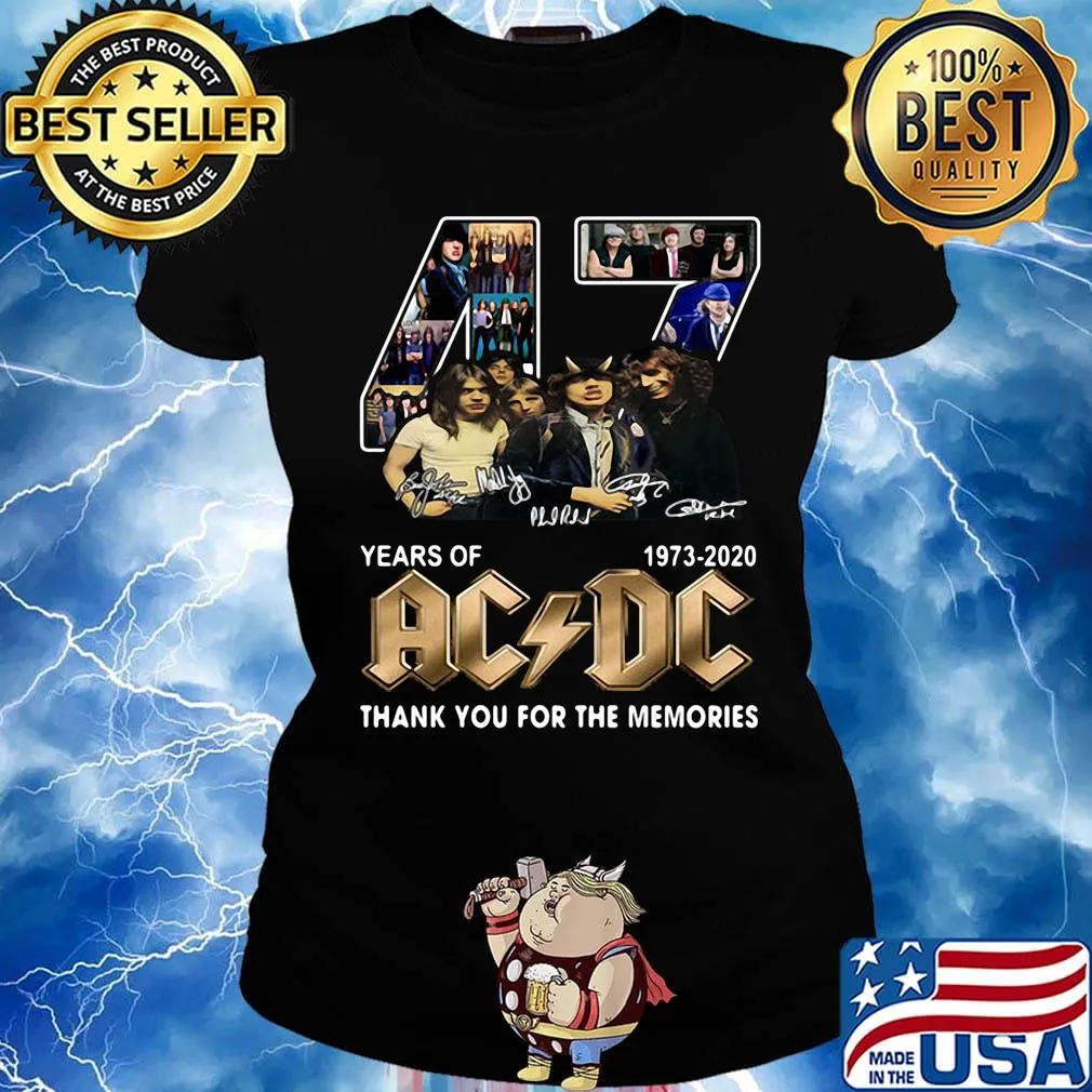 47 years of 1973-2020 AC DC Thank you for the memories signature s Ladies tee