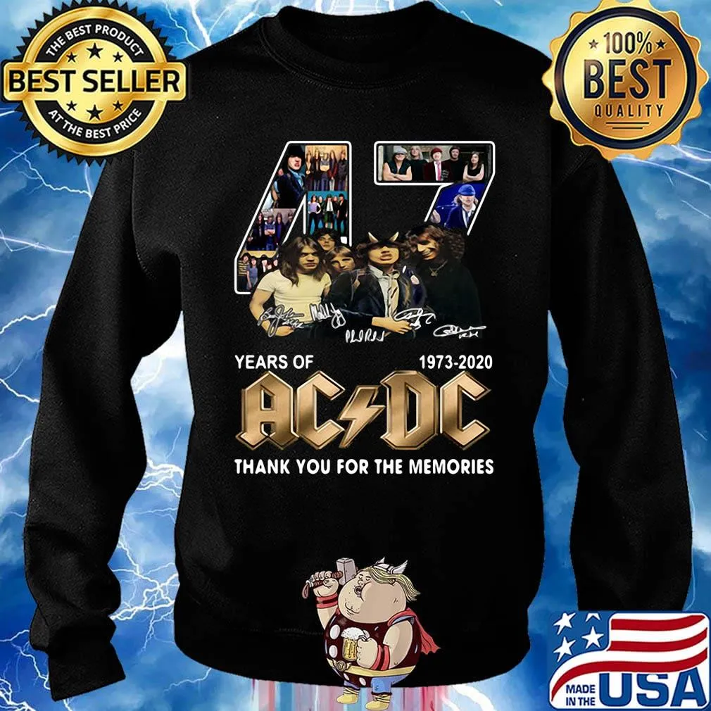 47 years of 1973-2020 AC DC Thank you for the memories signature s Sweater