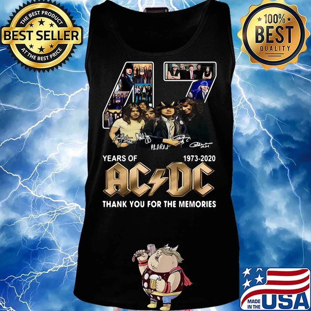 47 years of 1973-2020 AC DC Thank you for the memories signature s Tank top