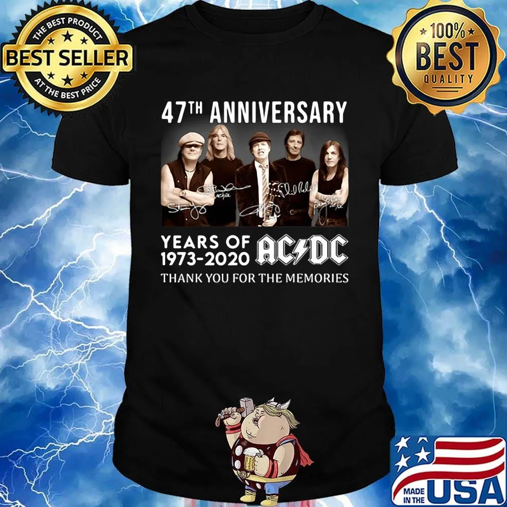 47th anniversary years of 1973-2020 AC DC Thank you for the memories signature shirt