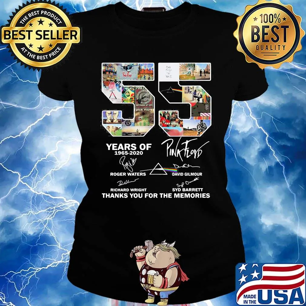 55 years of 1965 2020 pink floyd logo thank you for the memories signatures s Ladies tee