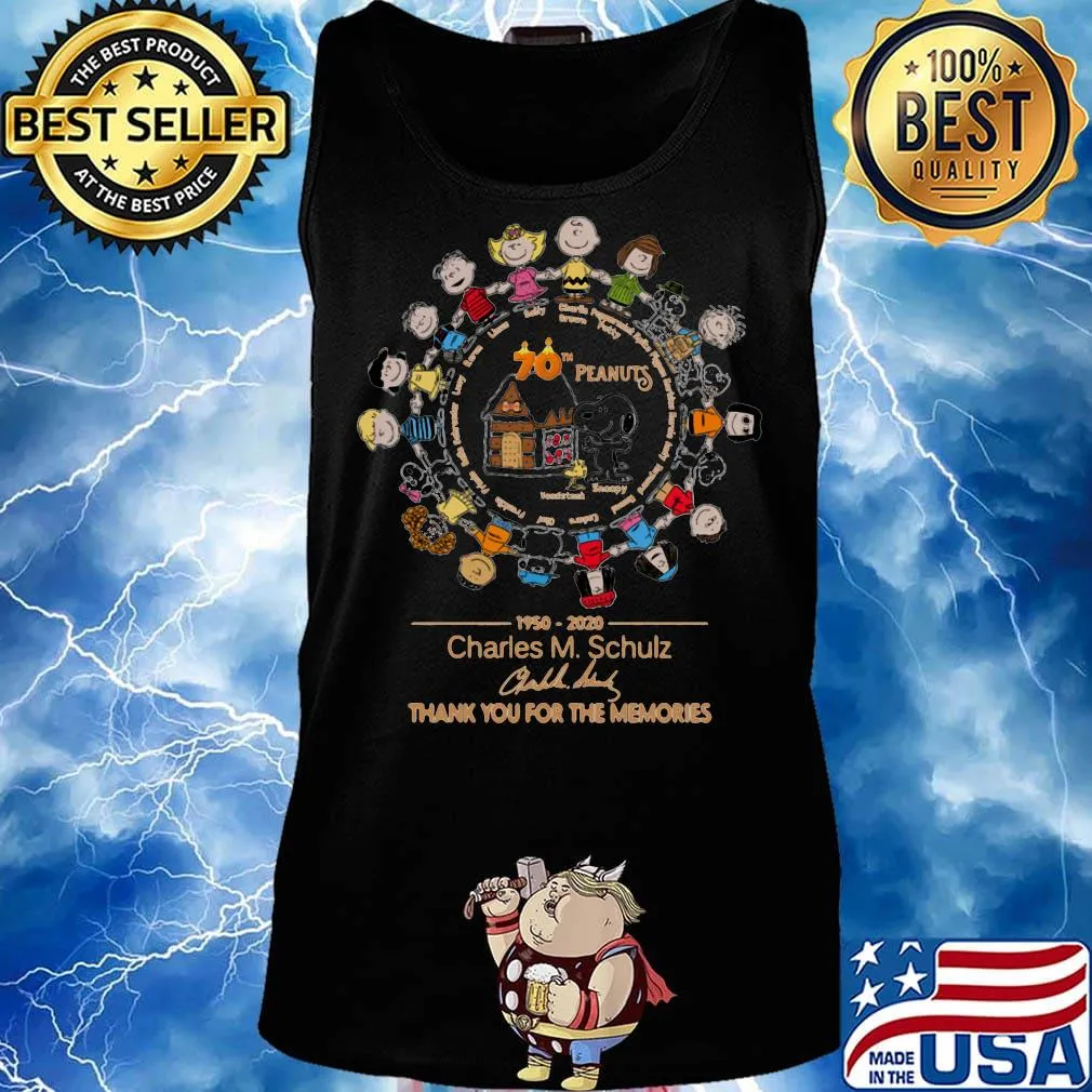 70th the peanuts 1950 2020 charles m schulz thank you for the memories signature s Tank top