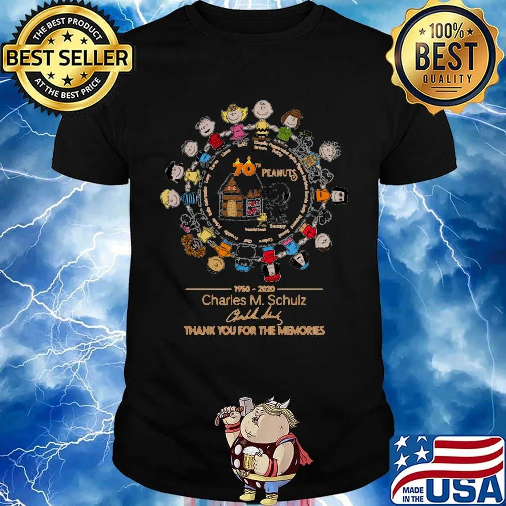 70th the peanuts 1950 2020 charles m schulz thank you for the memories signature shirt