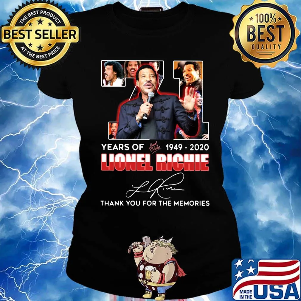 71 years of 1949 2020 lionel richie thank you for the memories signature s Ladies tee