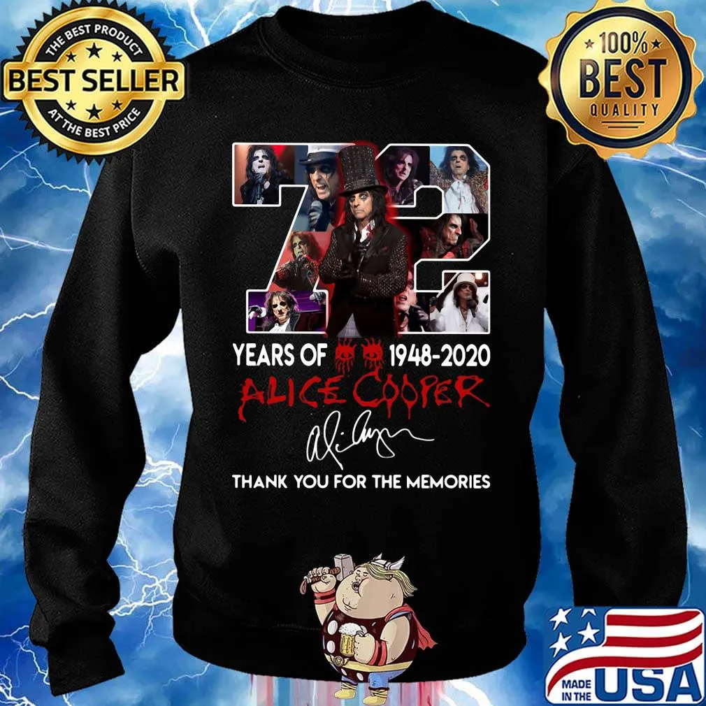 72 years of 1948 2020 alice cooper thank you for the memories signature s Sweater