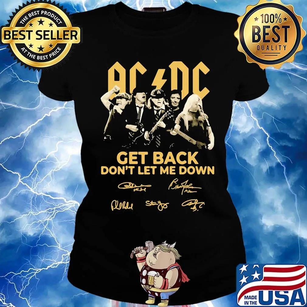 AC DC Get back don't let me down signature s Ladies tee