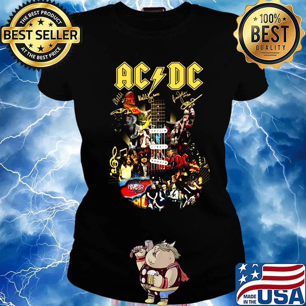 AC DC Picture Guitar signature s Ladies tee