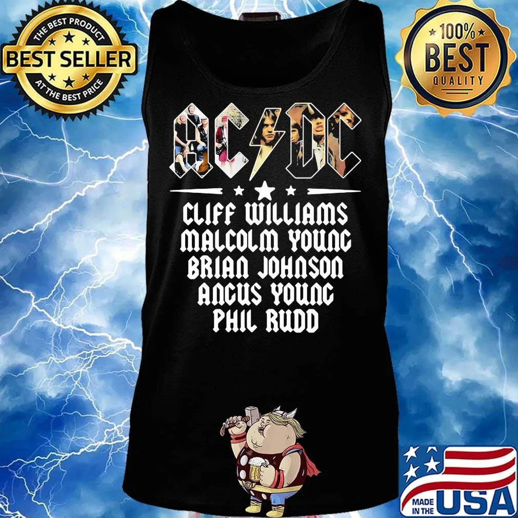 Acdc band cliff williams malcolm young brian johnson angus young phil rudd s Tank top