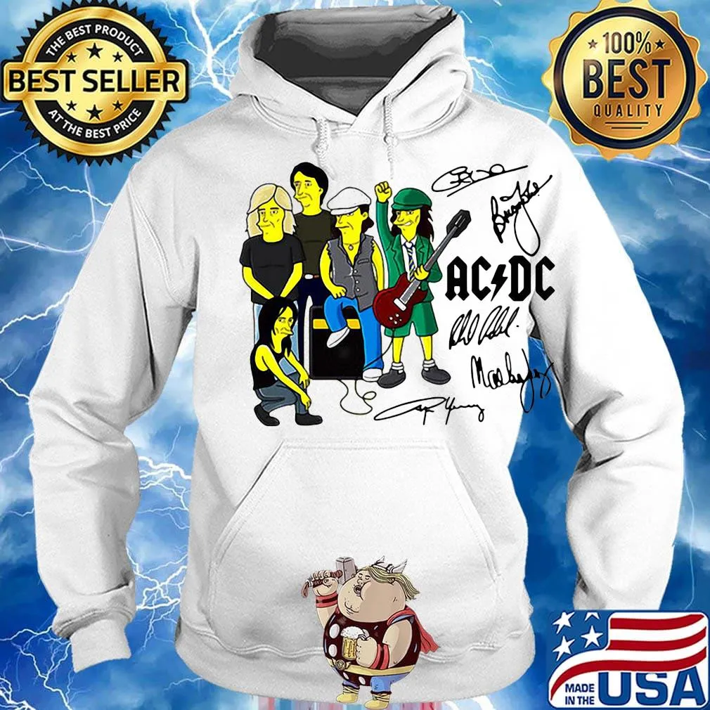 Acdc band members cartoon signatures s Hoodie