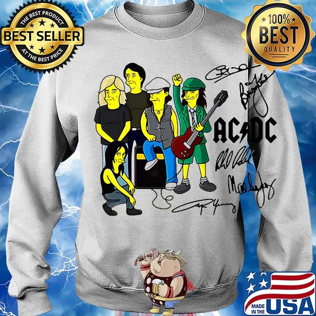 Acdc band members cartoon signatures s Sweater