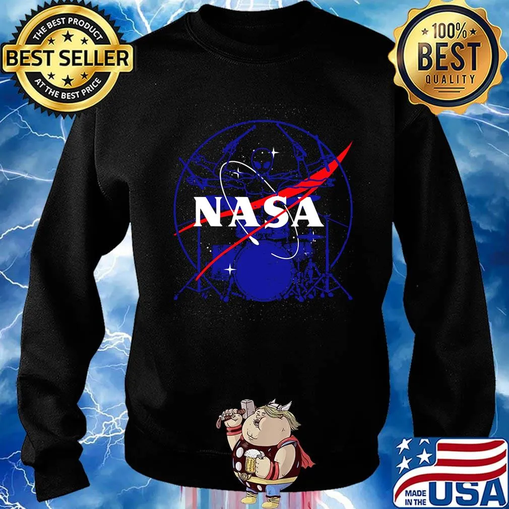Alien drummer nasa logo s Sweater
