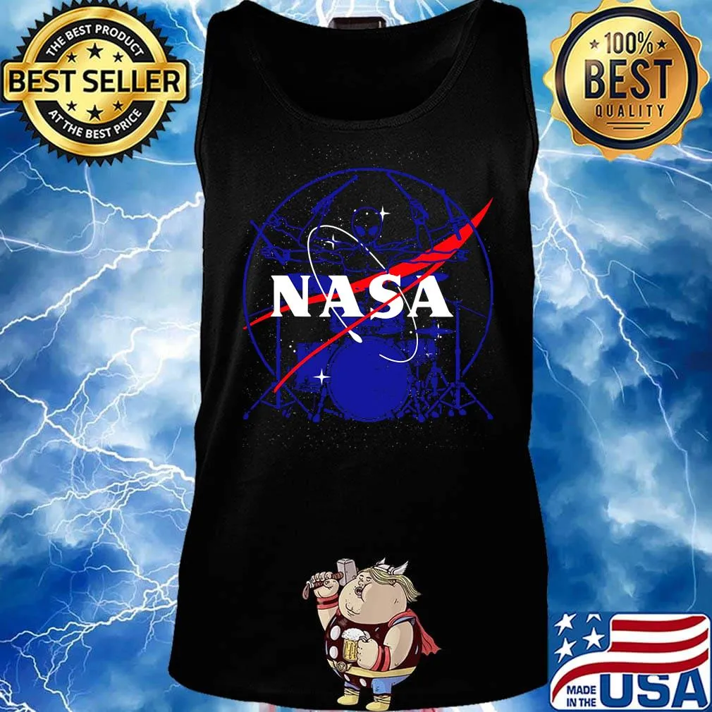 Alien drummer nasa logo s Tank top