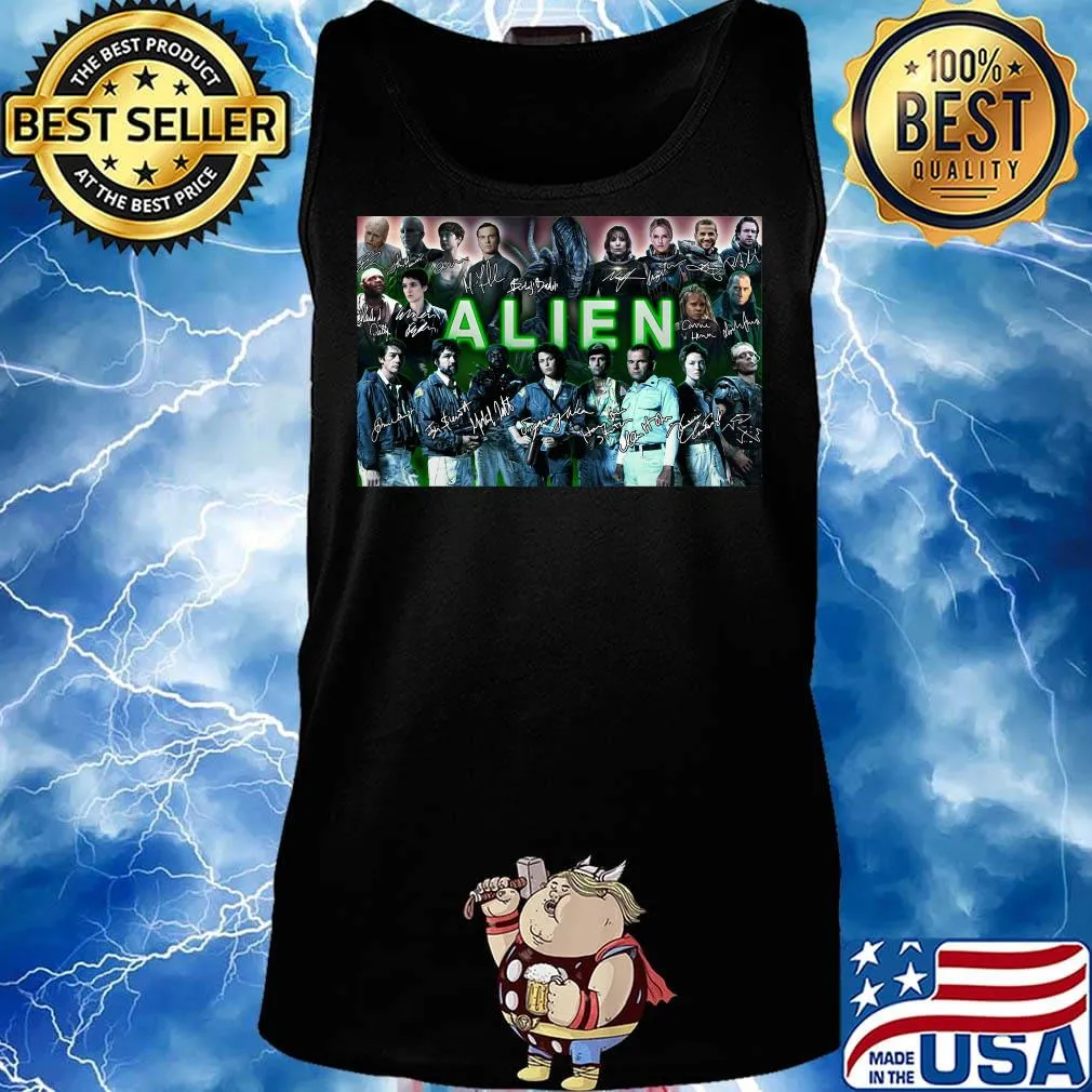 Alien movie characters signatures s Tank top