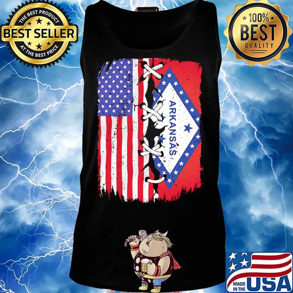 American and arkansas flag independence day s Tank top