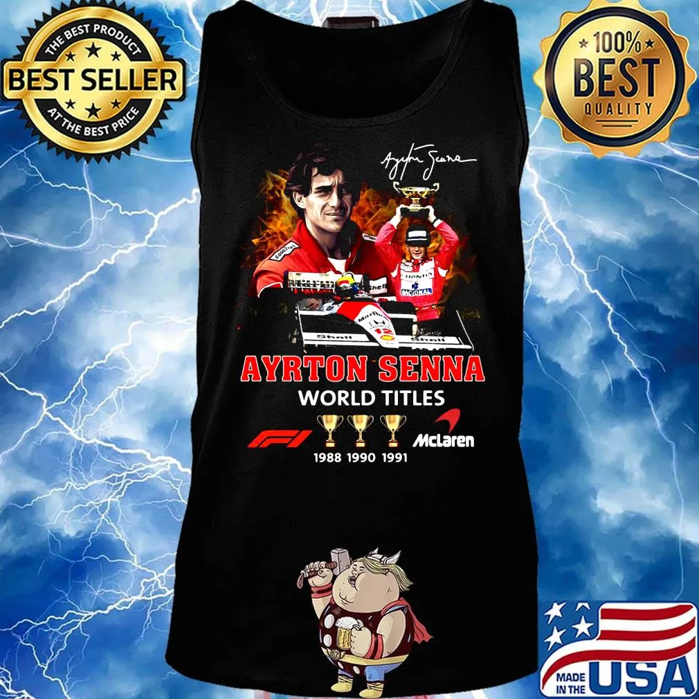 Ayrton senna racing world titles champions signature s Tank top