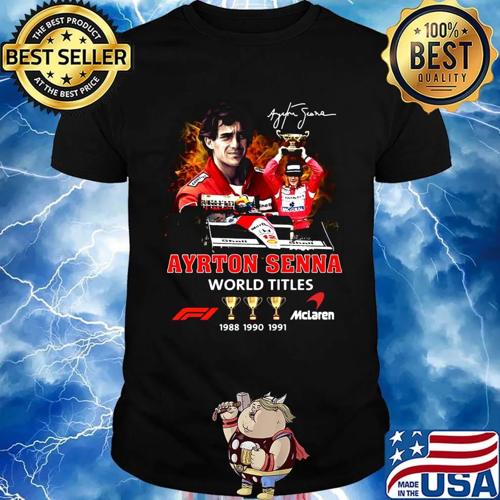 Ayrton senna racing world titles champions signature shirt
