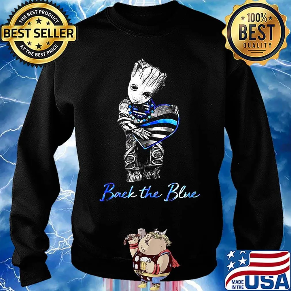 Baby groot hug heart back the blue american flag happy independence day s Sweater